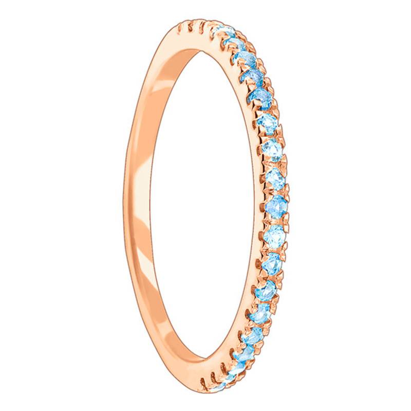 Rose Gold & Blue Topaz Half Eternity Band - Aurora