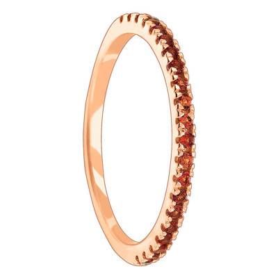 Bague Half Eternity Grenat Or Rose 375 - Aurora
