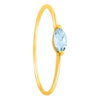 Bague Ovale, Or Jaune 375 & Aigue-Marine - Aurora