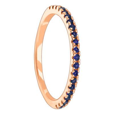 Bague Half Eternity Or Rose 375, Saphir - Aurora