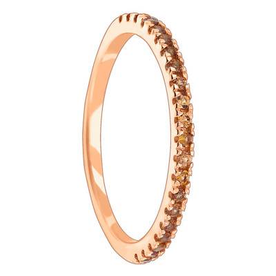 Bague Half Eternity Or Rose 375, Saphir Orange - Aurora