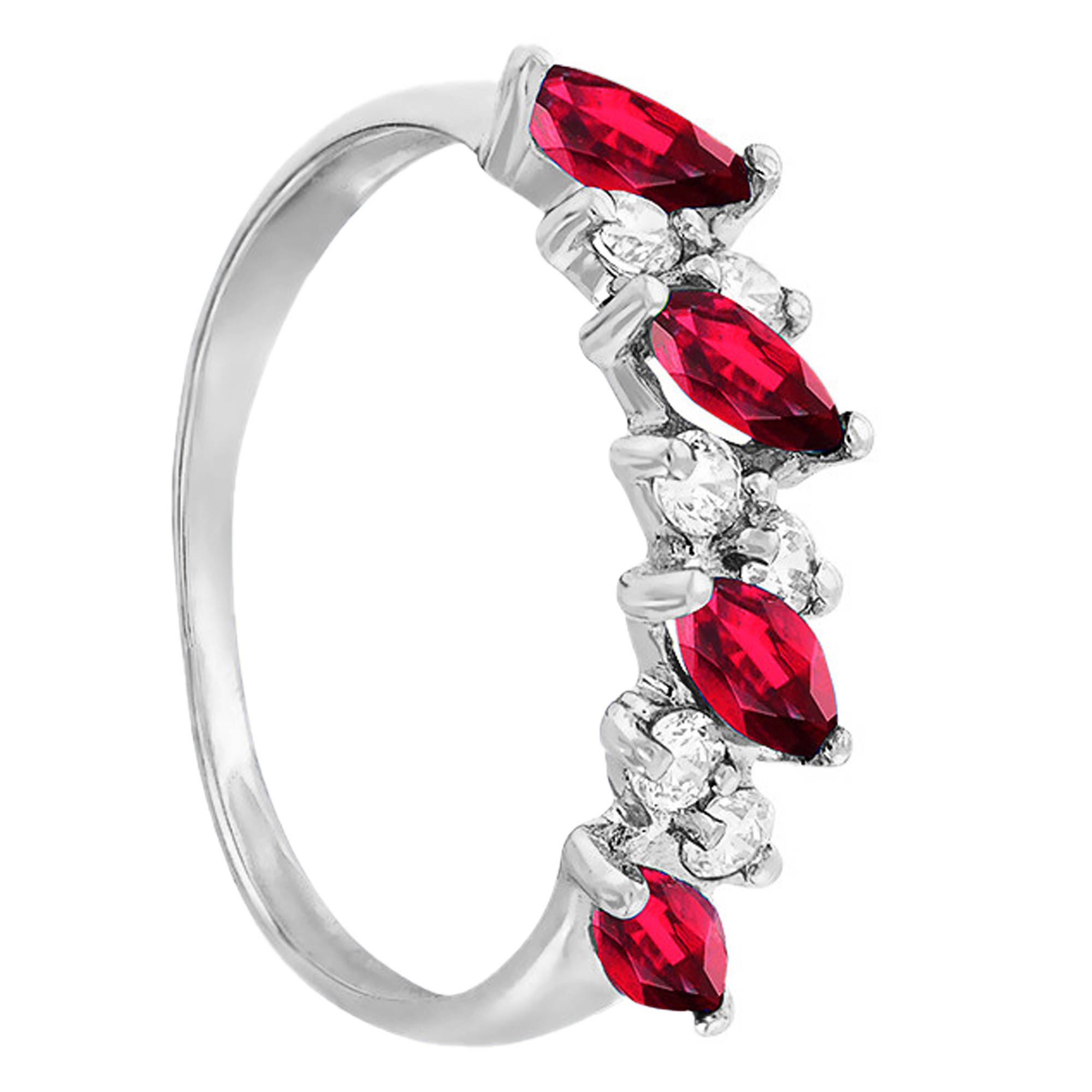 Alliance, Or Blanc 750, Rubis Diamant Aurora Ocarat