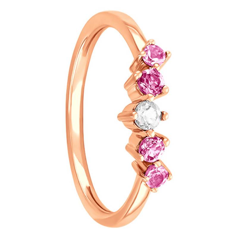 375 Rose Gold Diamond Wedding Ring and Tourmaline Crown - Aurora