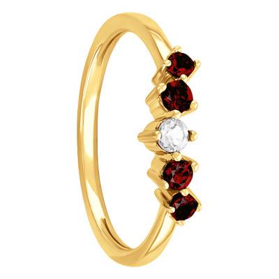 Bague Couronne de Grenat & Or Jaune 375 - Aurora