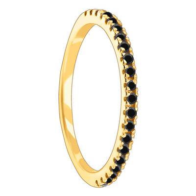 Bague Half Eternity Diamant Noir Or jaune - Aurora