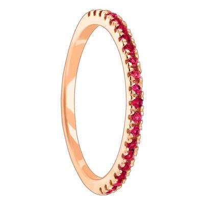 Bague Half Eternity Or Rose 375, Rubis - Aurora