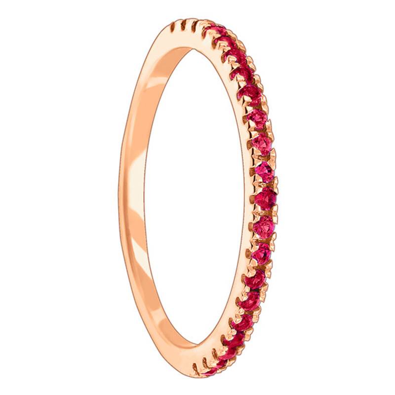 375/1000 Rose Gold & Ruby Half Eternity Band - Aurora