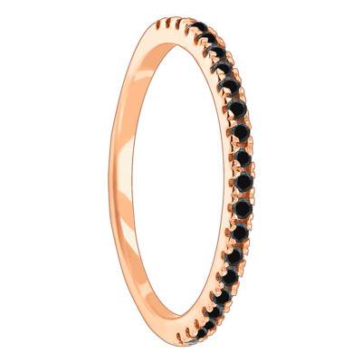 Bague Half Eternity Diamant Noir Or Rose 375 - Aurora