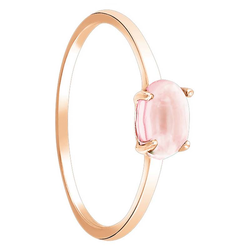 Oval Pink Morganite Solitaire Ring in 375 or 750 Rose Gold - Aurora