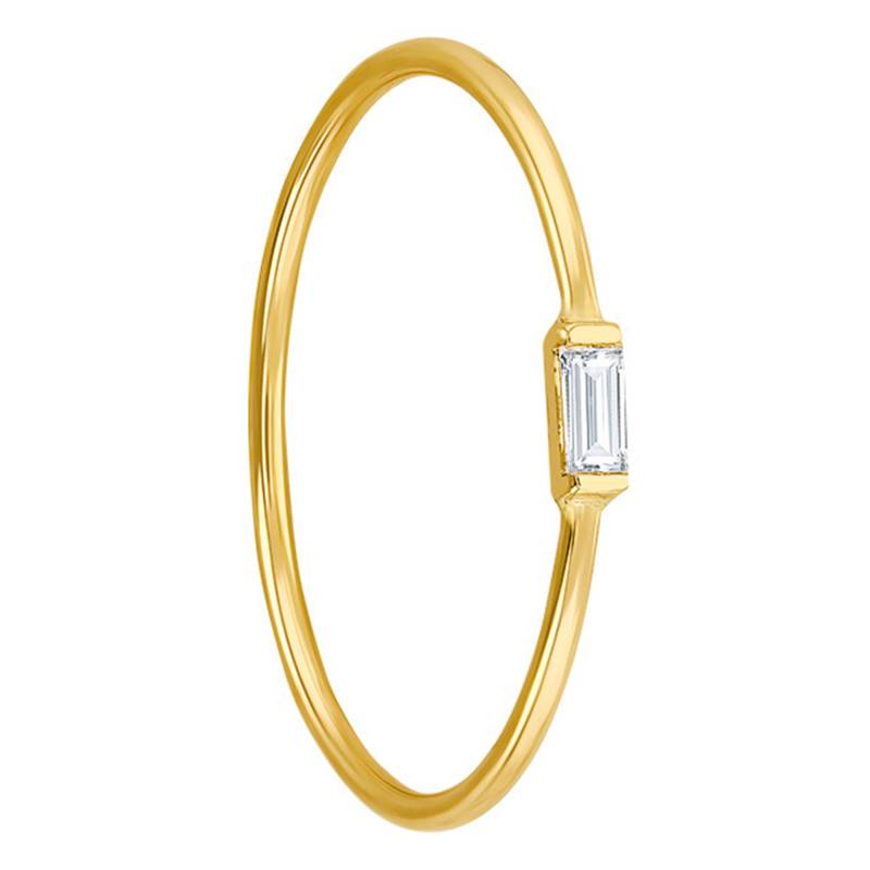 "Baguette 18K Yellow Gold & Diamond Ring 0.05 Ct" - Ocarat