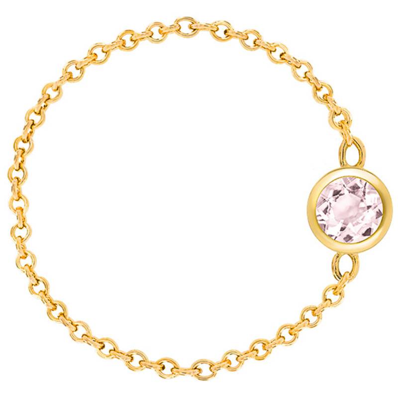 Cable Chain Ring 750 Yellow Gold & Rose Quartz 0,25 ct - Ocarat