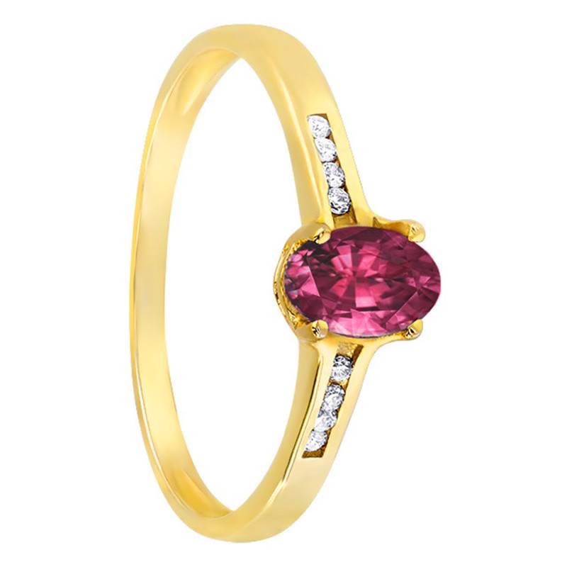 375/1000 Yellow Gold, Diamond & Rhodolite Ring - Aurora