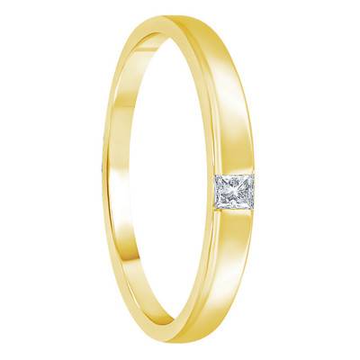 375 Yellow Gold Diamond Solitaire Wedding Ring, 0.05 ct - Alliantine