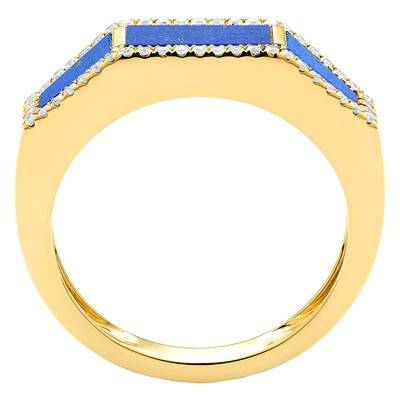 Bague Lapis Lazuli 1,06 ct & Diamants 1,20 ct en Or Jaune 750 - Aurora