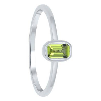 Bague, Or Blanc 375 & Péridot - Aurora