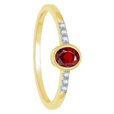 Bague Olivia Grenat, Diamants & Or Jaune 375 - Aurora