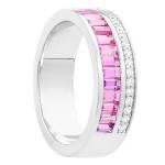 Bague Saphirs Roses Or Blanc