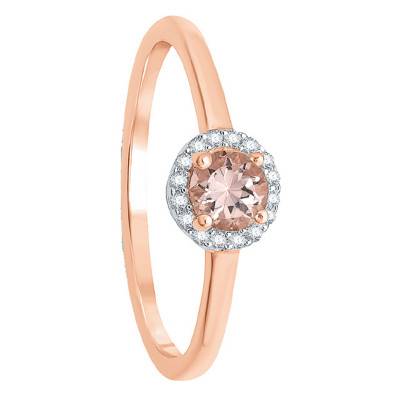 Bague Abby Morganite, Diamants & Or Rose 375 - Aurora