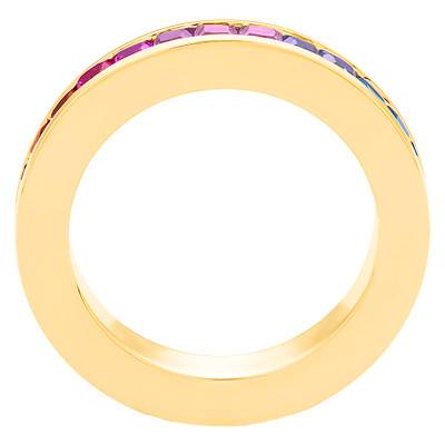Bague Or Jaune 750, Saphirs Multicolores 3,25 ct - Aurora