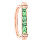 Bague Saphirs Verts Or Rose