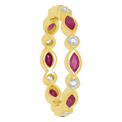 Bague Delia Or Jaune 750, Rubis 0,87 ct, Diamants 0,16 ct - Aurora