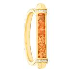 Bague Saphirs Orange Or Jaune