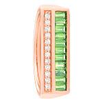 Bague Rectangulaire Saphirs Verts Or Rose