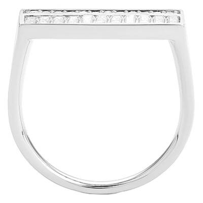 Bague Rectangulaire en Or Blanc 750 & Diamants 0,65 ct - Aurora