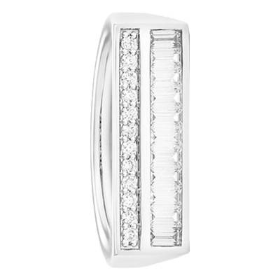 Bague Rectangulaire en Or Blanc 750 & Diamants 0,65 ct - Aurora