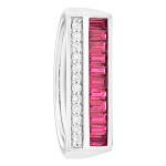 Bague Rectangulaire Rubis Or Blanc