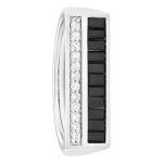Bague Rectangulaire Saphirs Noirs Or Blanc