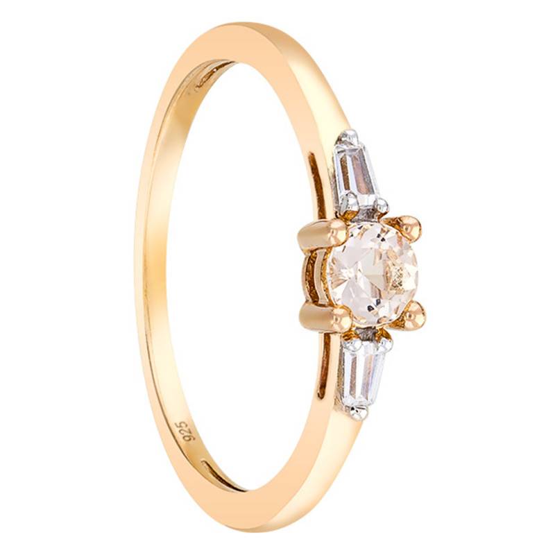 Rose Gold 375 or 750 Morganite & 2-Diamond Accent Solitaire Ring - Aurora