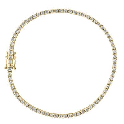 Bracelet Rivière Diamants GSI1 & Or Jaune 750, Longueur 17 cm - Diamond Lady