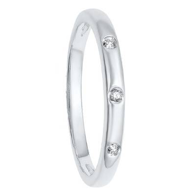 White Gold Half-Bangle Ring with Diamonds - Alliantine