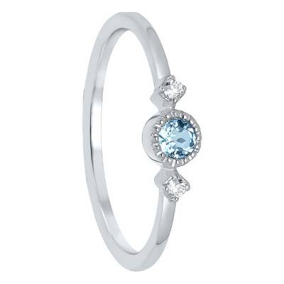 Bague Lolita Topaze, Diamants & Or Blanc 375 - Aurora