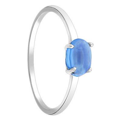 Bague Or blanc & Topaze ovale - Aurora