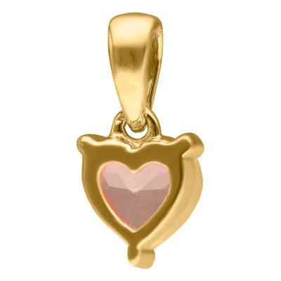 Heart Pendant in 375 Yellow Gold & Pink Quartz - Aurora