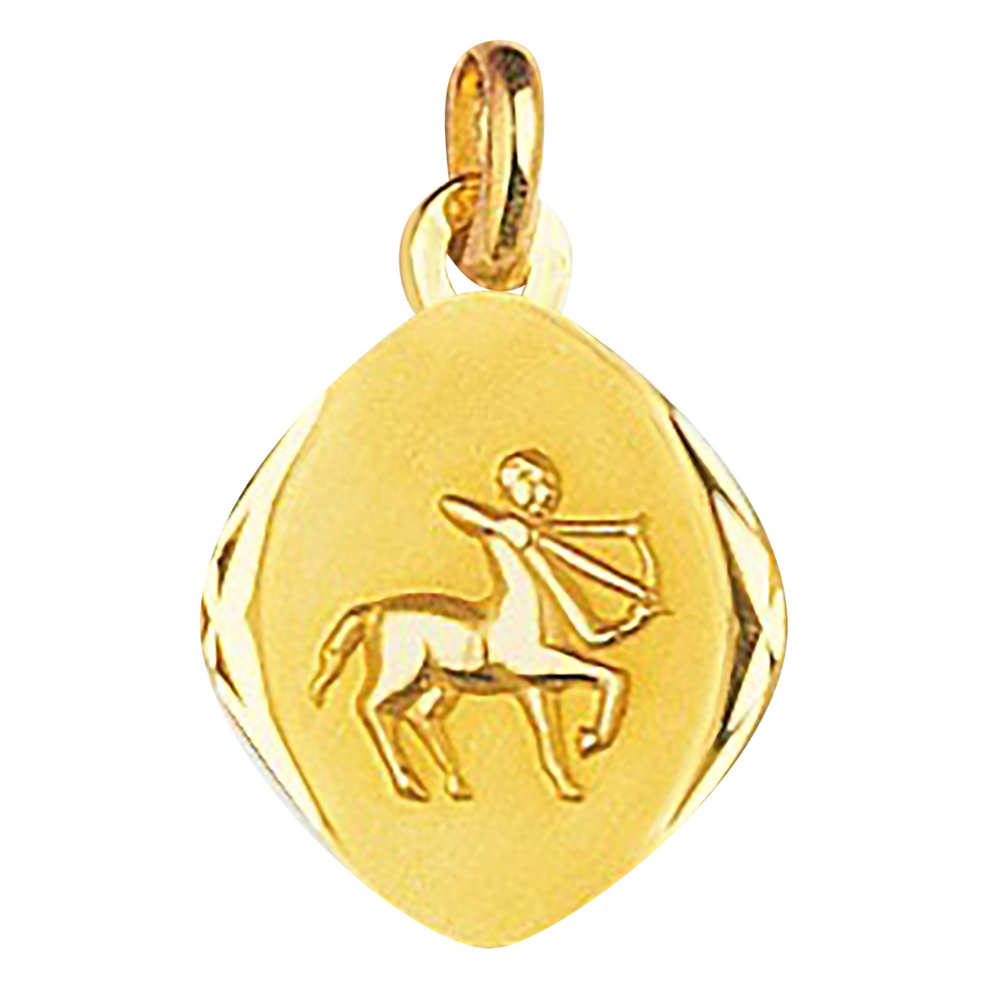 Pendentif Sagittaire Plaqué Or Jaune - Signe Du Zodiaque - État Neuf