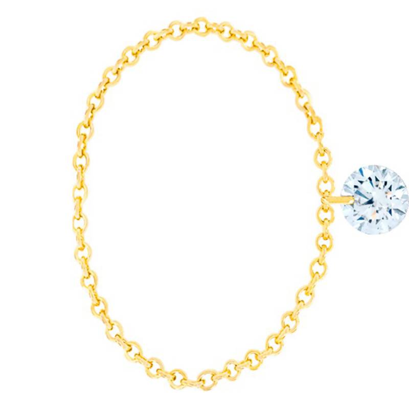 750 Yellow Gold & Drilled Brilliant Diamond F/VS2 Chain Ring - Ocarat
