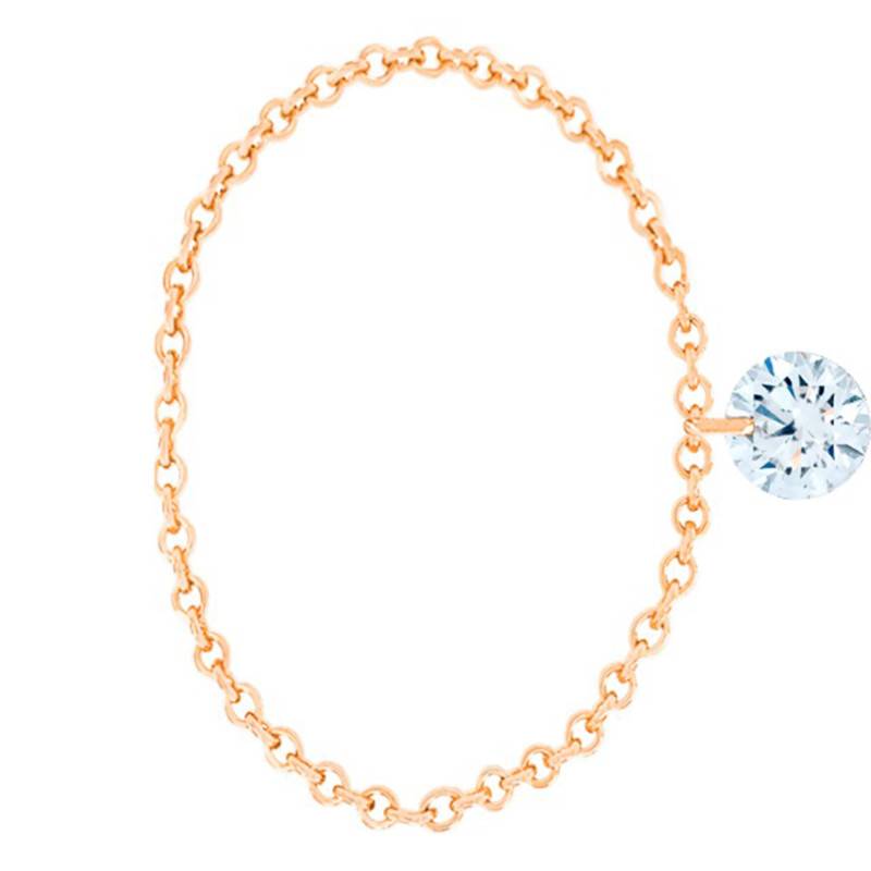 750/1000 Rose Gold & Drilled Brilliant F/VS2 Diamond Chain Ring - Ocarat