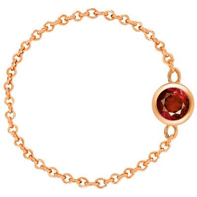 750 Rose Gold & Garnet 0.25 ct Chain Ring - Ocarat