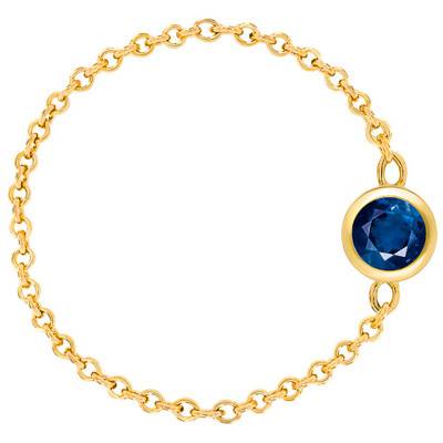 Bague Chaine Or Jaune 750, Saphir 0,25 ct - Ocarat