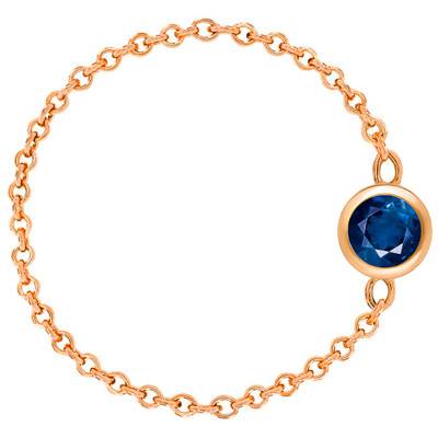 Bague Chaine Or Rose 750, Saphir 0,25 ct - Ocarat