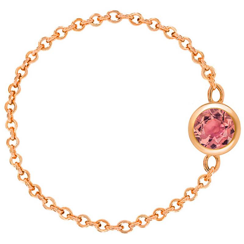Rose Gold 750 & Pink Tourmaline 0,25 ct Chain Ring - Ocarat