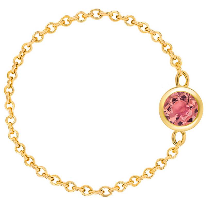 Cable Chain Ring 750 Yellow Gold & Pink Tourmaline 0,25 ct - Ocarat