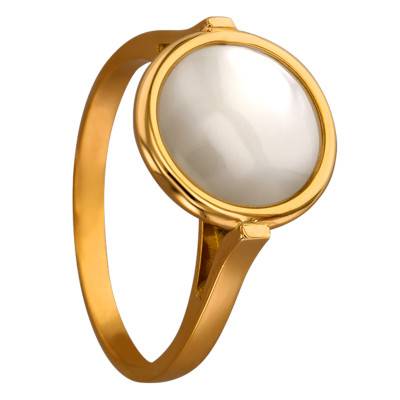 Bague Kirkos Or Jaune 750 & Nacre Blanche - Les Valentines