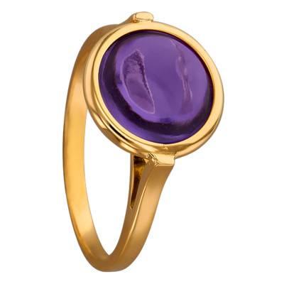 Bague Kirkos Ronde Or Jaune 750 & Améthyste - Les Valentines