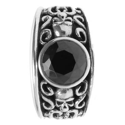 Bague tête de mort zircon & argent - Orus Bijoux