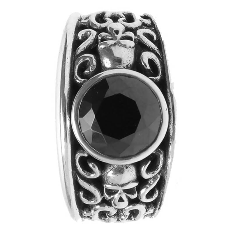 925 Silver & Zirconium Oxide Skull Ring - Orus Bijoux