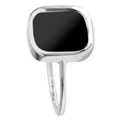 Mykonos Small Ring in 925 Sterling Silver & Onyx - Skalli